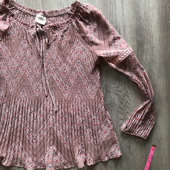 Knox Rose CottageCore Pleated Style Floral Long Sleeve Blouse Women’s Sz. M - Picture 2 of 9